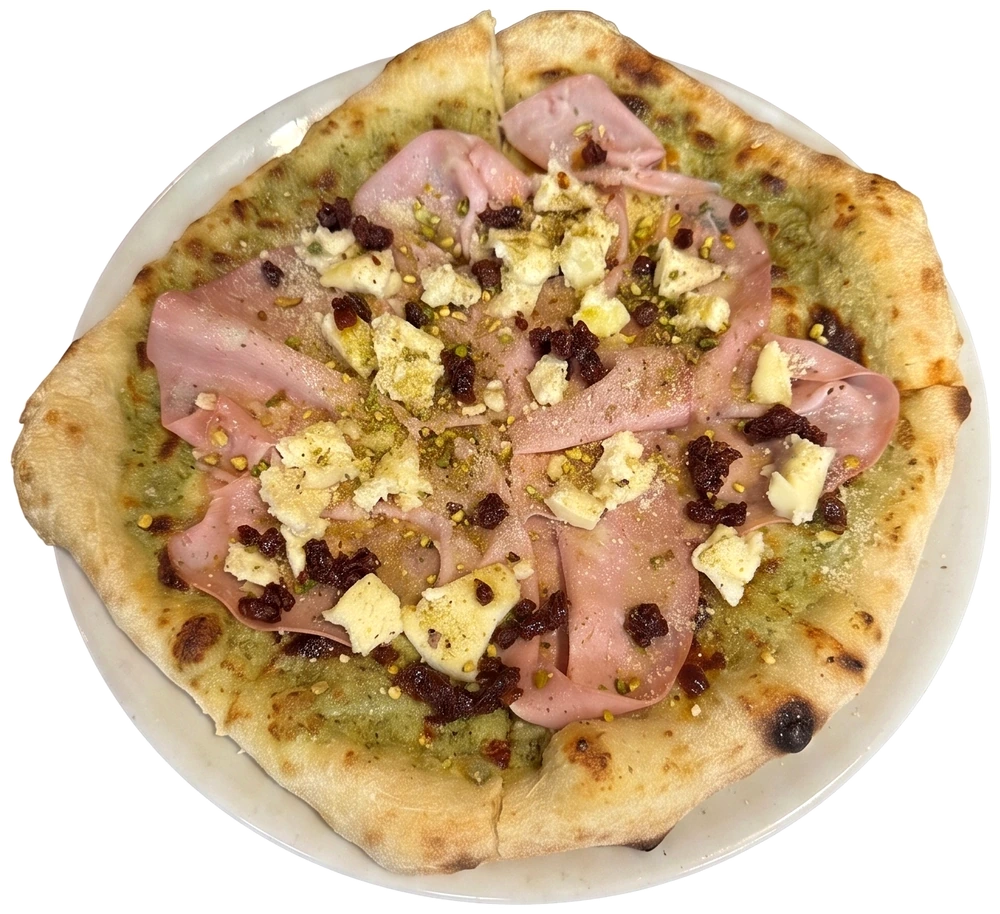 Pizza Mortadella e Pistacchio